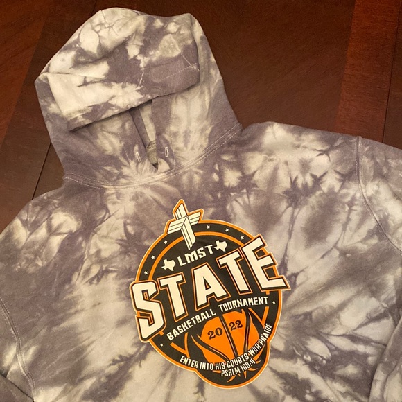 Gildan hoodie sweatshirt sz M grey tie dye like new - Picture 2 of 3